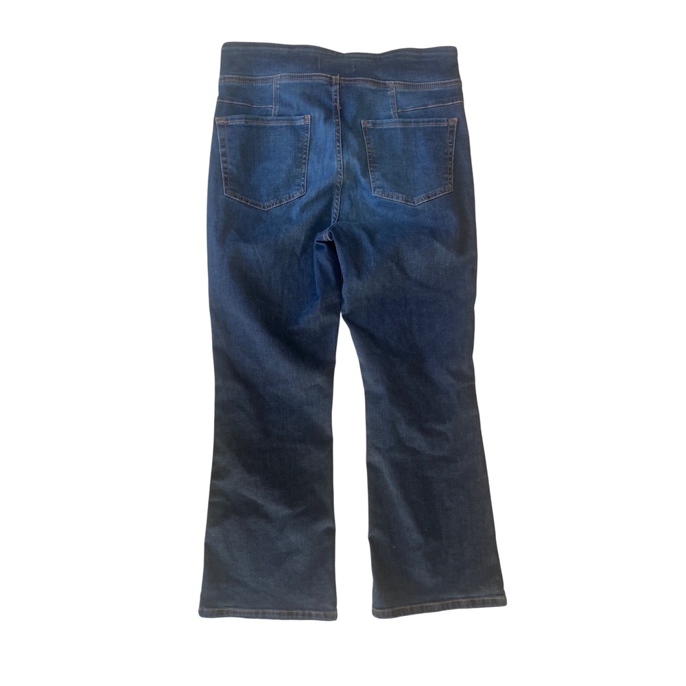 We The Free High Rise Flare Jeans Dark Wash Stretchy Comfort Size M - Picture 4 of 10
